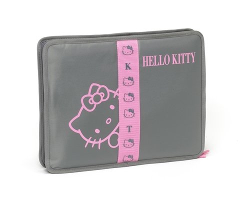 Childrens Toyshop  Electronics : Hello Kitty Laptop Computer Sleeve Pouch - Grey / Pink