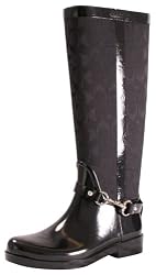 Coach Lux A7760 Women s Rubber Rain Boots Riding Black Size 11
