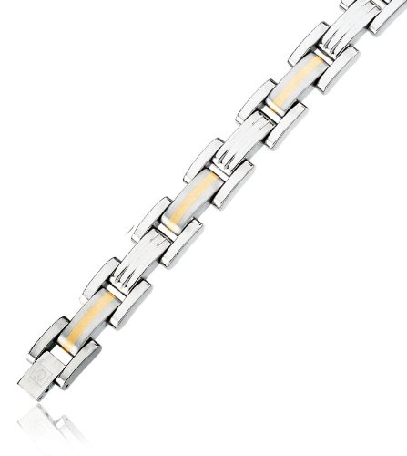 Mens titanium & 18k Bracelet, 18k Gold