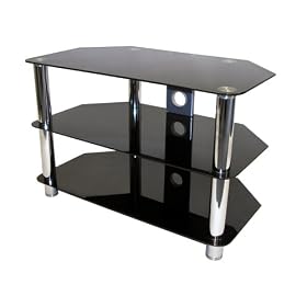 Icon Auto 3237 - Glass LCD & Plasma TV Stand -Up to 37" or  60KG - Black