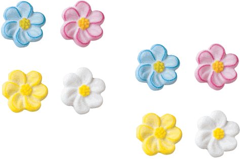 Flower Cakes, Cupcakes, Cookies - Large Blossom Shaped Edible Hard Sugar Decorations (8... by Lucks