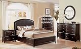 4pc Queen Size Bedroom Set Wenge & Black Finish