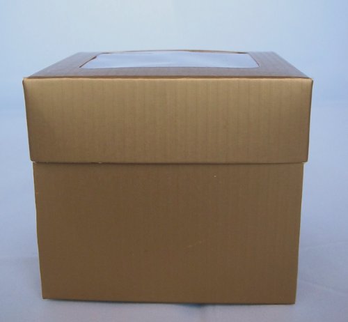 Single Gold Cupcake Box with Window pack of 10