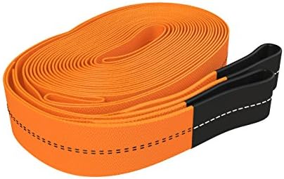 Towing Strap - Heavy Duty 4 Inch Wide by 30 Feet Long 18000 Pound Vehicle Capacity Truck Recovery Tow Strap with Loop Ends