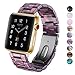 DELELE for Apple Watch Band 38mm 42mm 40mm 44mm, Colorful Resin Replacement Bracelet Strap with Stainless Steel Buckle for Apple iWatch Series 4/3 / 2/1 Women Men (Purple, 42mm/44mm)