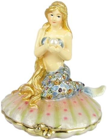 Lovely Authentic Rucinni Mermaid Swarovski Crystal Trinket Jewelry Box - H1719