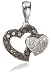 9ct White Gold Black and White Diamond Heart Pendant