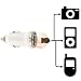 Universal USB Mini Car Charger Adapter, White