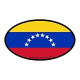 VenezuelaFlagCarBumperStickerDecalOval