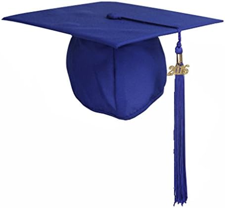 Crazy Mall Unisex-adult's Shiny Graduation Cap with Tasse ( Royal)