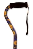 Nova Ortho-Med Nova Cane with Offset Handle and Strap In Celestial, Blue/Gold