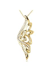 10k Yellow Gold 0.20 ctw Diamond Angel Wing Pendant