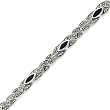 Sterling Silver Marcasite & Black Enameled Bracelet - 7 Inch