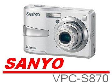 SANYOデジタルカメラ　VPC-870　810万画素■乾電池式
