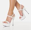 5 1/2 Inch Stiletto Heel Platform Sandal Sexy Women's White Shoes