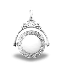 Sterling Silver Round Swivel Picture Locket 3/4 inch x 3/4 inch
