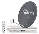 Skymaster Twin-Digitale Satellitenanlage (80 cm Metallantenne, 2x DX 14 Digitaler Satelliten-Receiver)