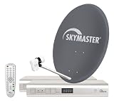 Skymaster Twin-Digitale Satellitenanlage (80 cm Metallantenne, 2x DX 14 Digitaler Satelliten-Receiver)