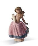 Lladro Little Peasant Girl Sculpture, Pink