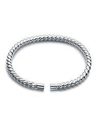 Honeystore Girls S990 Sterling Silver Bangle Bracelet Color Silver