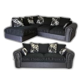 NEW Barcelona Corner Sofa Left or Right Hand Sofas and 3 seater Black