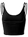 Doublju Womens Sleeveless Strappy Ribbed Crop Top