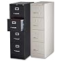 4-Drawer Vertical File, with Lock, 15"x25"x52", Light Gray (LLR60651) Category: Vertical File Cabinets