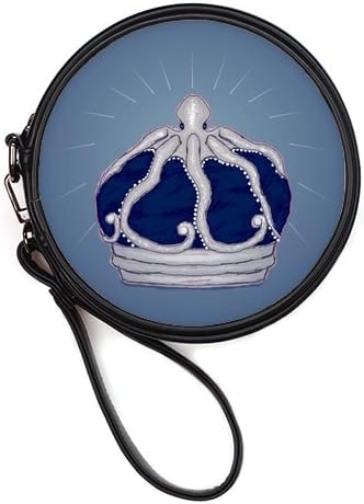 Generic Personalized Cartoon Octopus Style Shiny Crown for Round Makeup Bag