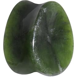 3/4" Concave Pear Jade Stone Plug