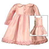 Bonnie Jean Baby/NEWBORN 3M-9M 3-Piece PINK RUFFLE BUBBLE SHANTUNG Special Occasion Flower Girl Easter Party Dress/Coat Outfit Set