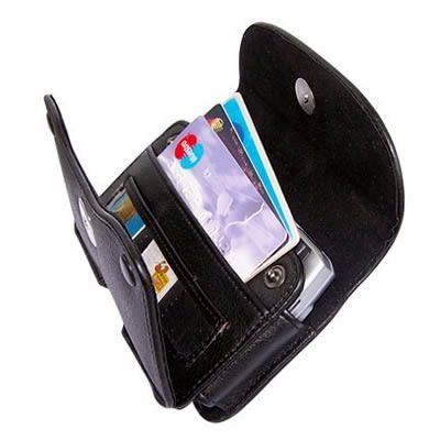 Apple Iphone 3g 8gb 16gb Black Premium Leather Wallet Pouch Carrying Cover Case with Belt Clip for - Blackberry:8300 8830 8800 Bold 9000