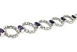 Designer Inspired Stylish Circle Link Bracelet w/Amethyst CZs