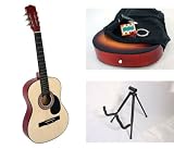  : 38" Natural Acoustic Guitar Combo with Accessories and FREE Stand