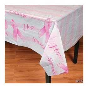Click here to buy Pink Ribbon Breast Cancer Awareness Plastic Table Cover by OTC.