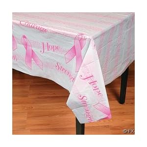 Pink Ribbon Breast Cancer Awareness Plastic Table Cover by 