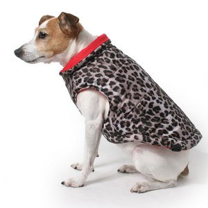 Red Leopard Reversible Puffer Dog Vest-XL-