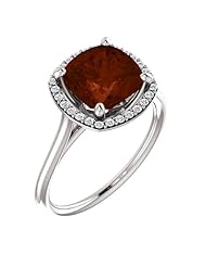 Platinum 8.00x8.00mm Antique Cushion Cut Mozambique Garnet and Diamond Halo-Style Ring -- LIFETIME WARRANTY