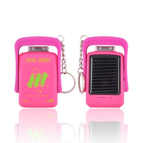 For Apple iPhone 4S 4 Pink OEM Neon Green Lil Piggy Power Bank Solar Powered Charger 59442