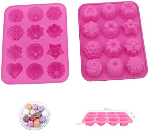 Ninewell 12-Cavity Floral Leaf Silicone Cake Soap Decoration Mold