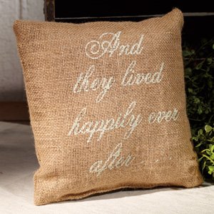And They Lived Happily Ever After French Flea Market Burlap