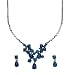 Code Red Blue Crystal Drop Necklace and Earring Set