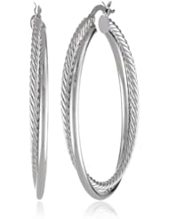 14k Italian Gold Twisted Hoop Earrings