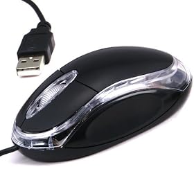 Daffodil WMS106 Wired Optical Mouse - 3 Button PC Mouse with Scrollwheel and Internal LED Light - For Laptop / Netbook / Desktop Computers - Supported by: Microsoft Windows (7 / XP / Vista) and Apple MAC (OS X +) - No Batteries Needed