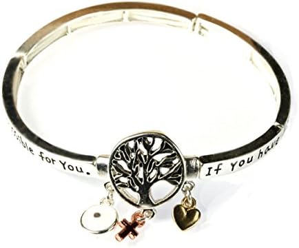 Heart and Cross, Seed Of Faith, Tree Of Life Charm Bracelet Hope Love Faith Bracelet