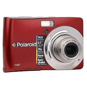 Polaroid CIA-1437RC 14MP CCD Digital Camera with 2.7-Inch LCD Display (Red) by 