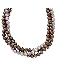14k Yellow Gold 18in 6-6.5mm Chocolate/Purple Freshwater Cult. Pearl Necklace
