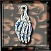 Gothic Skeleton Hand & Marble Pendant - 6 pk
