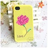 KEC DIY iPhone 4 Case Cross Stitch Case, Carnation