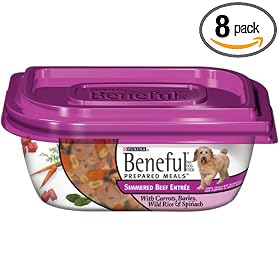 Beneful Dog Food Prepared Meals Simmered Beef Dog Food, 10-Ounce Plastic Containers (Pack of 8)