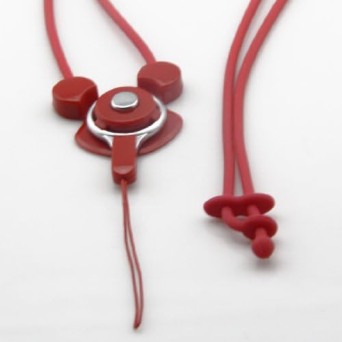 Elepromo Mickey Mouse Fashionable 19" Long /49cm Silicone Neck Strap Braided Quick Release Lanyards with Swivel Clips and Hooks for Cell Phone Camera Name Badges, Id's, Key Rings-RED